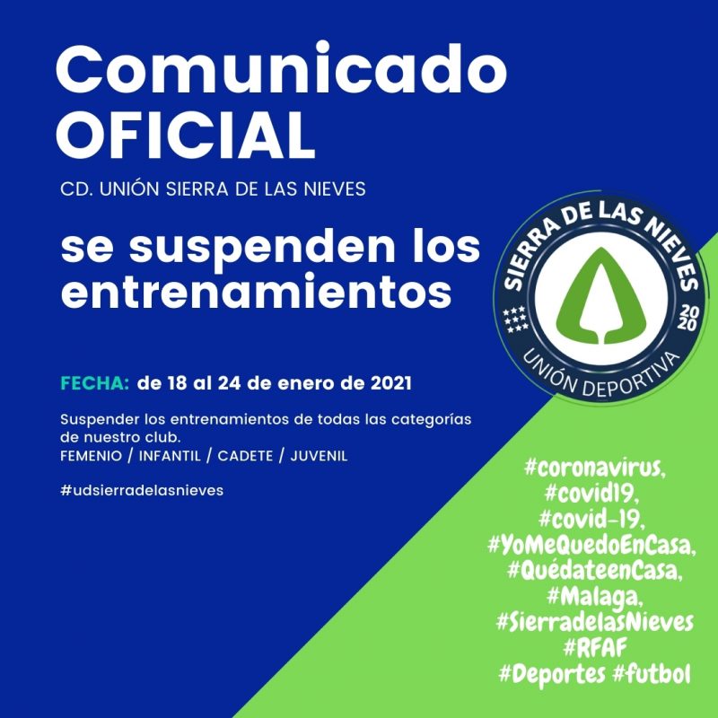 suspende-entrenamientos-union-deportiva-sierra-de-las-nieves-covid-coronavirus