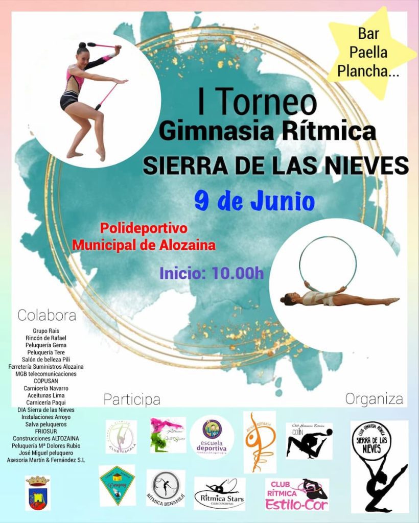 Cartel del Primer Torneo de Gimnasia Rítmica Sierra de las Nieves 2024